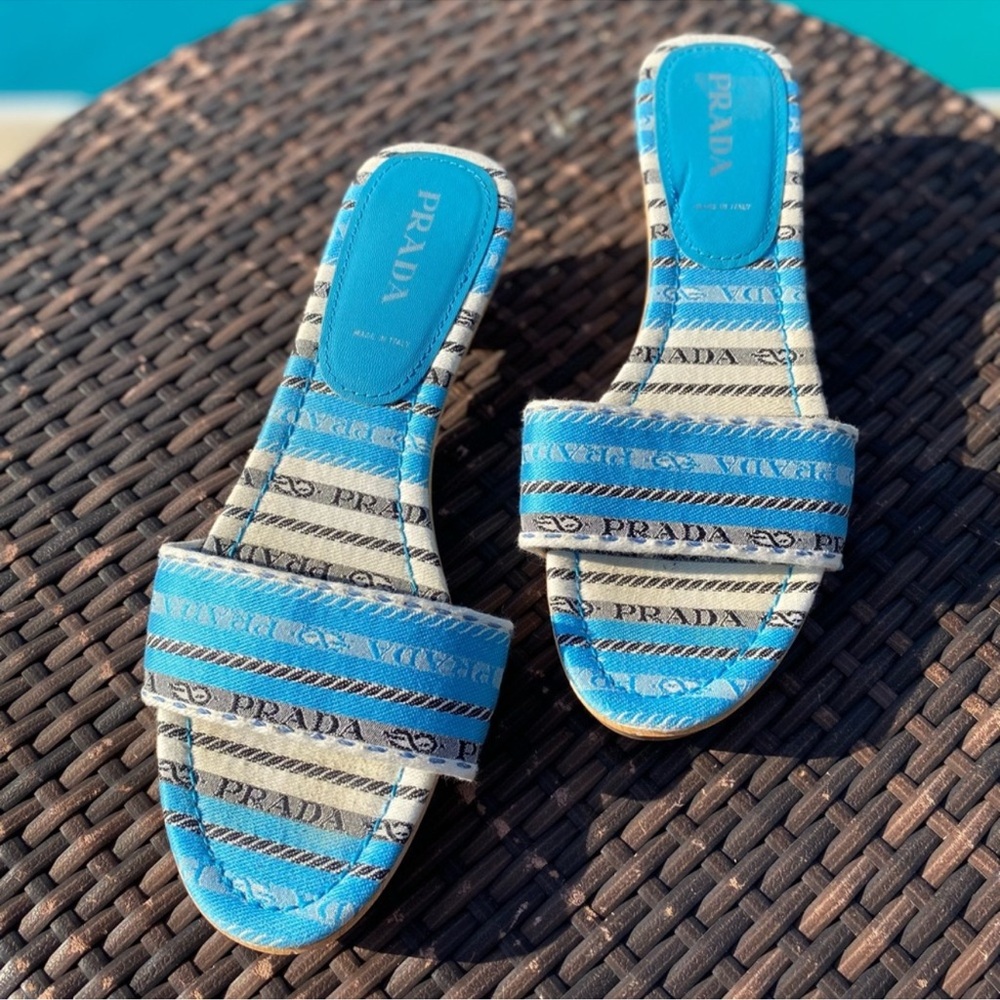 PRADA mule slides sandals size 39.5 EU/ 9.5 US flawless